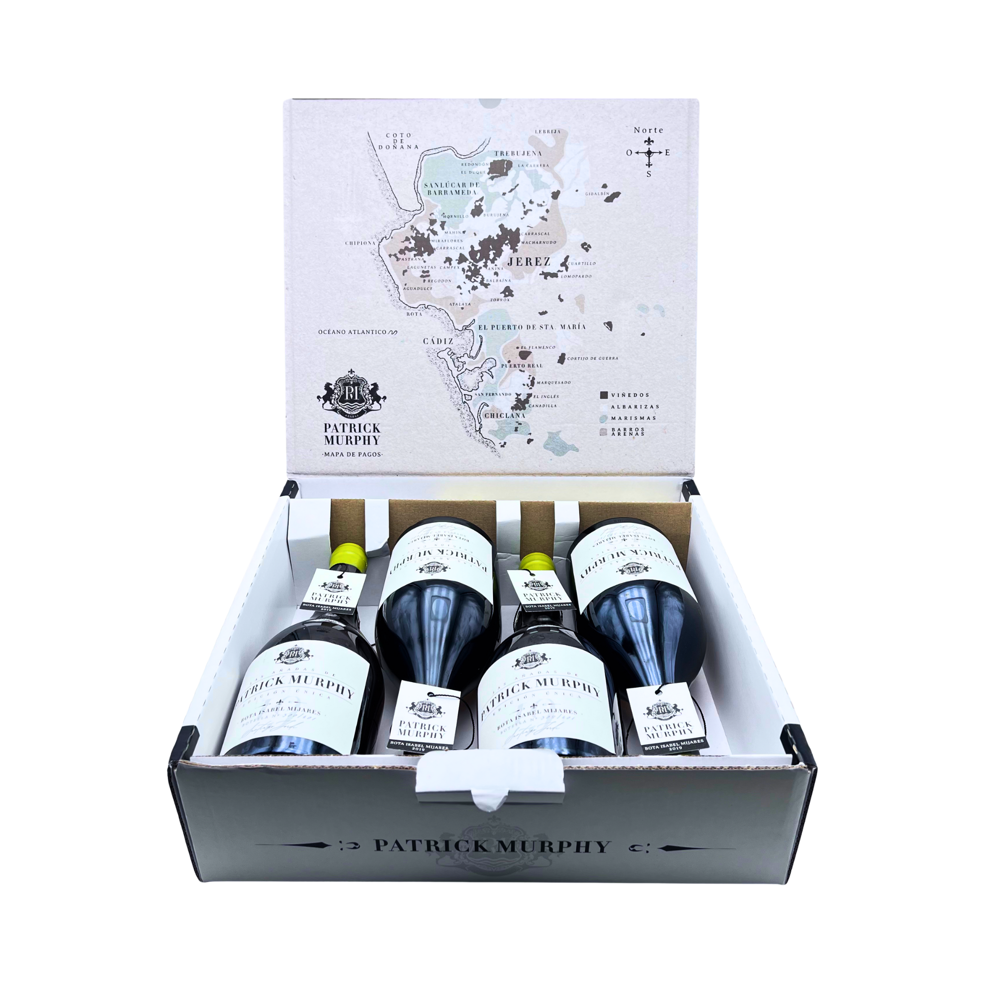 Patrick Murphy Caja Edición Única Bota Isabel Mijares 2019 by The Wine Hunter Company Santiago Jordi. Botellas numeradas 300-301-302-303