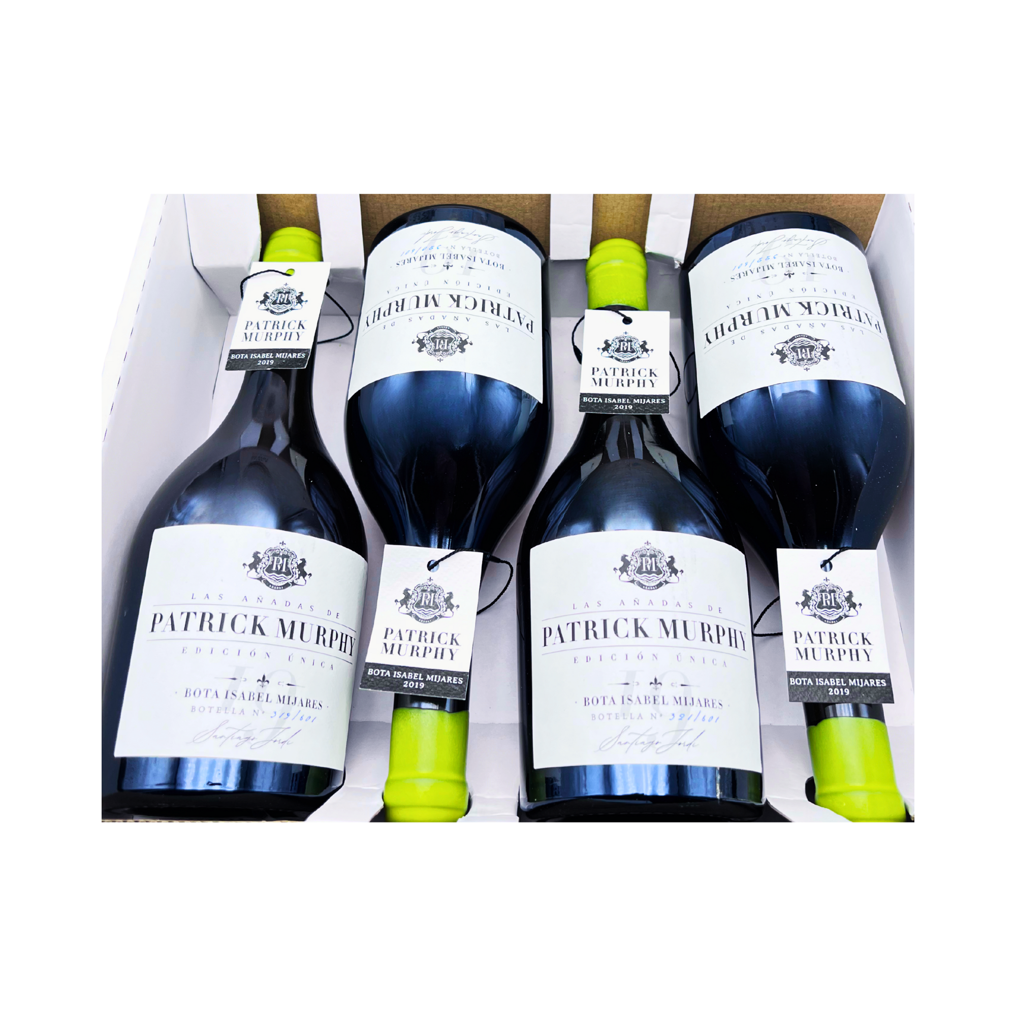 Patrick Murphy Caja Edición Única Bota Isabel Mijares 2019 by The Wine Hunter Company Santiago Jordi. Botellas numeradas 319-320-321-322