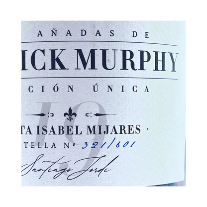 Patrick Murphy Caja Edición Única Bota Isabel Mijares 2019 by The Wine Hunter Company Santiago Jordi. Botellas numeradas 319-320-321-322