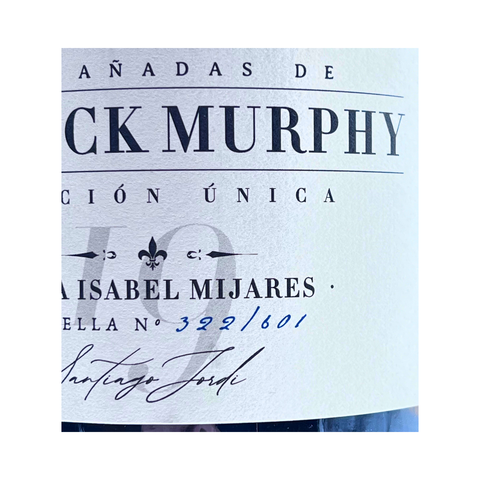 Patrick Murphy Caja Edición Única Bota Isabel Mijares 2019 by The Wine Hunter Company Santiago Jordi. Botellas numeradas 319-320-321-322